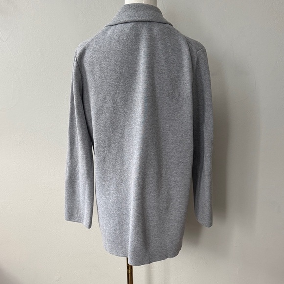 Magaschoni Medium Gray Cotton Wool Knit Blend Blazer – Versatile & Comfortable - Picture 4 of 10